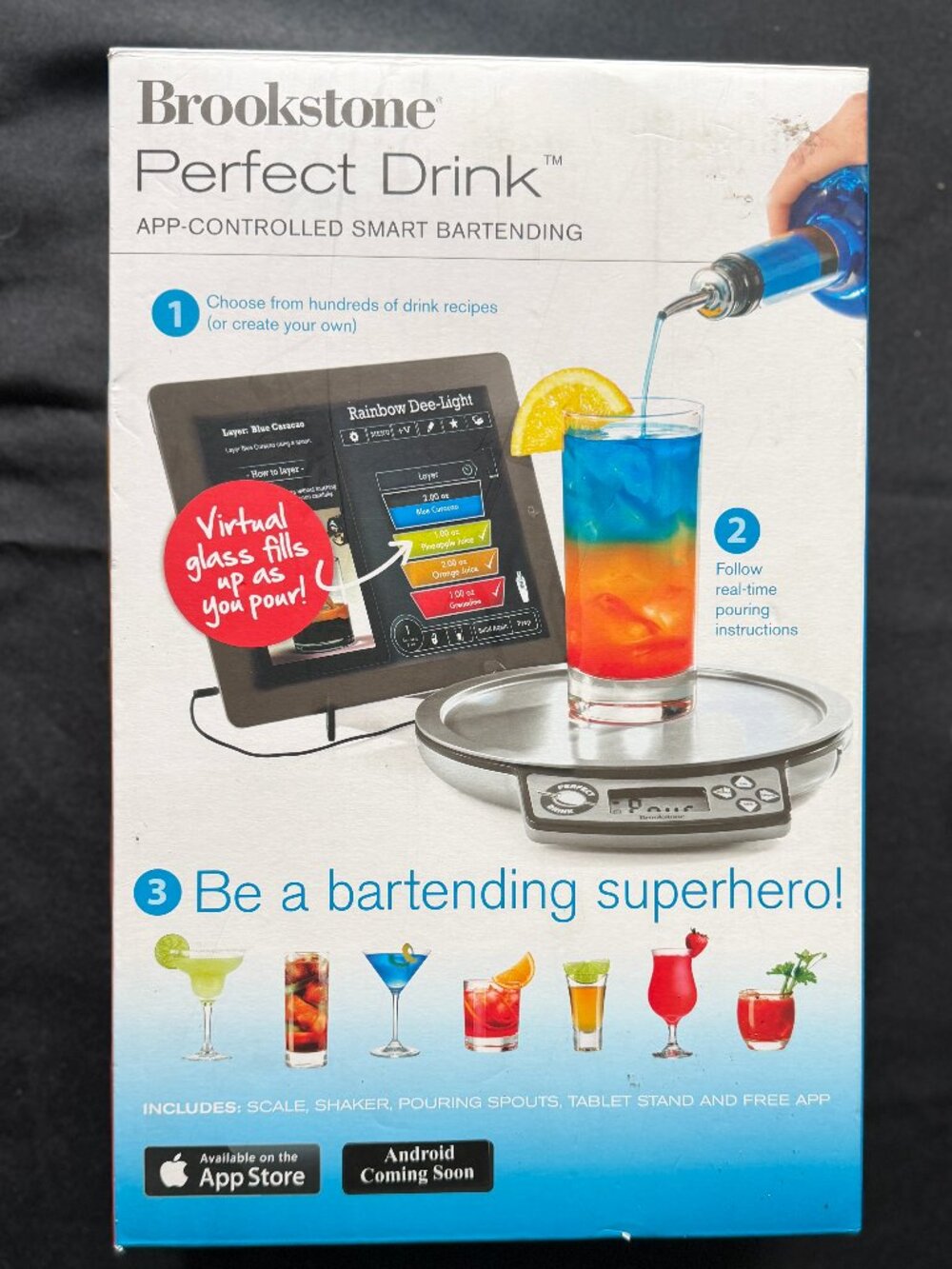 Brookstone Perfect Drink App Controlled Smart Bartending Cocktail Scale Kit